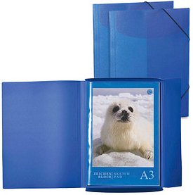 HERMA Zeichenmappen DIN A3 dunkelblau transparent, 3 St.