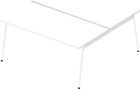 Quadrifoglio Doppelschreibtisch weiß rechteckig, 4-Fuß-Gestell weiß 160,0 x 164,0 cm