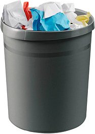 Thumbnail - Papierkorb HAN GRIP, rund, Volumen 18 l, extra stabil, 2 Griffmulden, ohne Deckel, B 237 x T 312 x H 350 mm, Polypropyle...