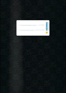 HERMA Heftumschlag mit Baststruktur schwarz Kunststoff DIN A5