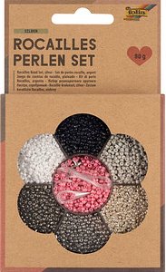 folia Perlen-Set Rocailles silber mehrfarbig