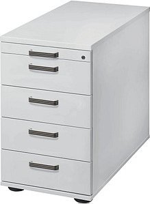 HAMMERBACHER Unni SE1 Standcontainer lichtgrau 5 Auszüge 42,8 x 80,0 x 72,0 - 76,0 cm