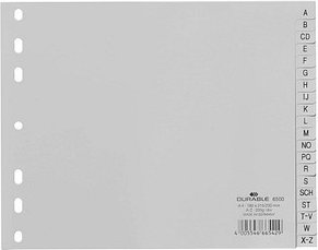 Thumbnail - DURABLE Ordnerregister DIN A4 Halbformat A-Z grau 20-teilig, 1 St.