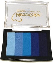 Rayher Stempelkissen Versacolor 5 Blautöne 7,5 x 4,7 cm, 1 St.
