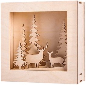 Rayher Holzbausatz 3D-Motivrahmen Winterland beige