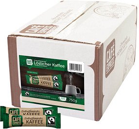HELLMA Entkoffeinierte Kaffeesticks Instantkaffee, 500 x 1,5 g