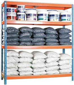 Thumbnail - Simonrack Schwerlast-Weitspannregal SIMONFORTE CHIPBOARD 8435104921210 blau, orange 150,0 x 45,0 x 200,0 cm