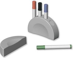 FRANKEN Stiftehalter silber Kunststoff 4 Fächer 12,0 x 12,0 x 3,0 cm