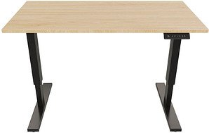Thumbnail - BISLEY E-StarterTech elektrisch höhenverstellbarer Schreibtisch kendal eiche rechteckig, T-Fuß-Gestell schwarz 160,0 x 6...