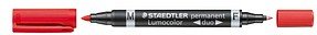 Thumbnail - STAEDTLER Lumocolor duo Permanentmarker rot 0,6 - 1,5 mm, 10 St.