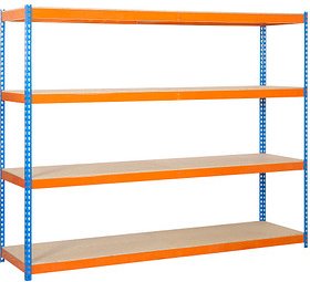 Thumbnail - Simonrack Schwerlast-Weitspannregal ECOFORTE 1504-4 458100047201548 orange, blau 150,0 x 45,0 x 200,0 cm