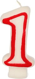 PAPSTAR Zahlenkerzen 1 weiß, rot, 1 St.