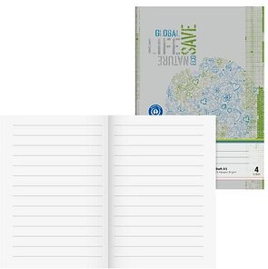 BRUNNEN Schulheft Recycling Lineatur 4 liniert DIN A5 ohne Rand, 16 Blatt, 1 St.