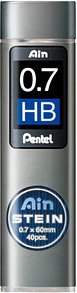 Pentel Ain Stein C277 Feinminen-Bleistiftminen schwarz HB 0,7 mm, 40 St.