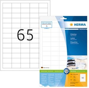 650 HERMA Etiketten 8629 weiß 38,1 x 21,2 mm
