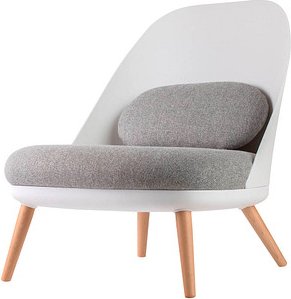 meet powered by PAPERFLOW Sessel COCOON weiß buche Kunststoff, 1 St.