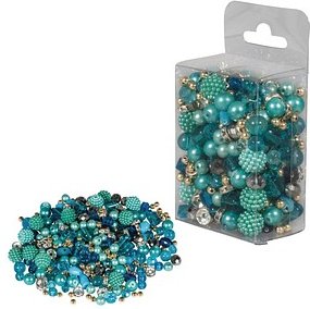 Rayher Perlen-Set Glasperlenmix mit Effektperlen türkis