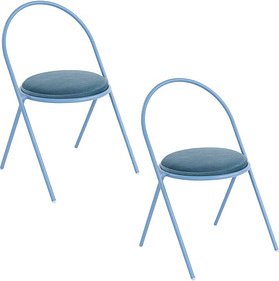 Thumbnail - 2 meet powered by PAPERFLOW Besucherstühle SATURNE CHSATX2V.06.06 blau Stoff