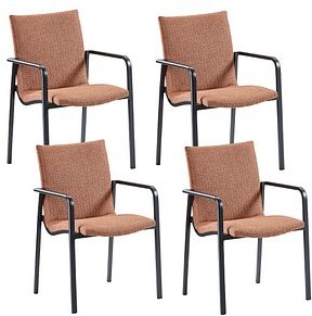 BEST Gartenstühle mit Armlehnen Positano terracotta, 4 St.