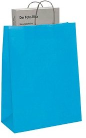VP Papier-Tragetaschen Toptwist aquamarin 24,0 x 31,0 cm, 50 St.