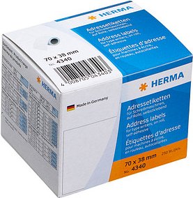 Thumbnail - 250 HERMA Adressetiketten 4340 weiß 70,0 x 38,0 mm