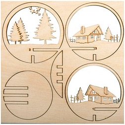 Rayher Bastelholz natur Steckteile Berghütte Ø 7,5 cm, 1 Pack