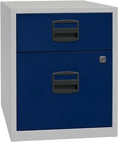 BISLEY Home Rollcontainer lichtgrau, oxfordblau 2 Auszüge 41,3 x 40,0 x 52,8 cm