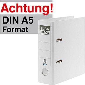 ELBA A5 Hochformat Ordner weiß Kunststoff 7,5 cm DIN A5 hoch