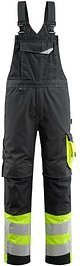 Thumbnail - MASCOT® unisex Warnschutz-Latzhose Sunderland schwarz, gelb Größe 24