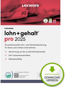 LEXWARE lohn+gehalt pro 2025 Software Vollversion (Download-Link)