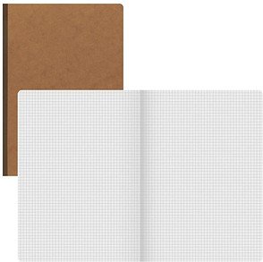 BRUNNEN Notizbuch FACT!plus DIN A4 kariert, hellbraun Softcover 192 Seiten