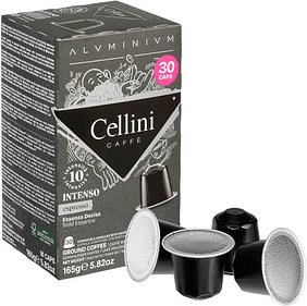 Cellini ESPRESSO INTENSO Kaffeekapseln, Arabica- und Robustabohnen kräftig, 30 Portionen