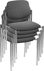 Thumbnail - Nowy Styl Besucherstühle Styl STYL CHROM C-38 4ER anthrazit Stoff, 4 St.