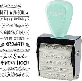 trodat Creative Mini Motivstempel Beste Wünsche 30 x 5 mm, 1 St.