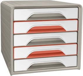 Thumbnail - cep Schubladenbox TERRA NOVA weiß-sand, weiß-terracotta 1071116391, DIN A4 mit 5 Schubladen, 1 St.