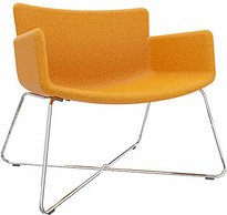 fm Sessel LODUS orange chrom Stoff, 1 St.