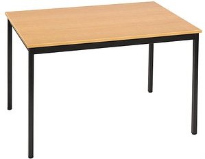 SODEMATUB Mehrzwecktisch buche, schwarz rechteckig, Vierkantrohr schwarz, 120,0 x 80,0 x 74,0 cm