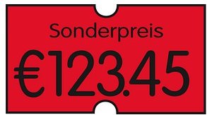 PrinterLabels AS Preisetiketten leuchtrot permanent 21,6 x 12,0 mm, 14 Rollen