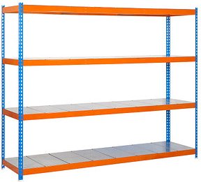 Thumbnail - Simonrack Schwerlast-Weitspannregal SIMONFORTE 1804-4 457100045201864 blau, orange 180,0 x 60,0 x 200,0 cm