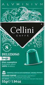 Cellini LUNGO DELIZIOSO Kaffeekapseln, Arabicabohnen kräftig, 10 Portionen