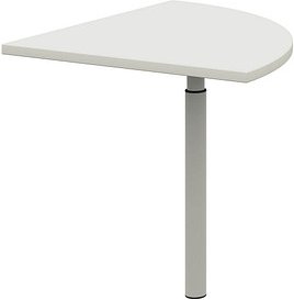 röhr Verbindungsplatte höhenverstellbar Techno weiß, dreieckig abgerundet 80,0 x 80,0 x 68,0 - 82,0 cm