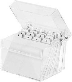 MAUL Karteikasten DIN A6 für 500 Karteikarten glasklar mit Deckel