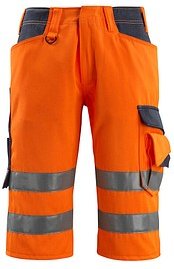 Thumbnail - MASCOT® unisex Warnschutzhose kurz Luton orange, schwarzblau Größe 66