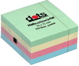 dots pastell Haftnotizen farbsortiert, 1 Würfel
