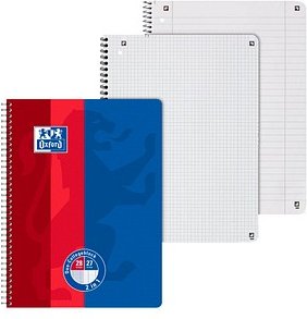 OXFORD Collegeblock DUO Lineatur 27/28 liniert und kariert DIN A4 Innen- und Außenrand, 1 Block