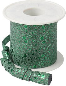 PRÄSENT Geschenkband Glitter Star mattglänzend grün 10,0 mm x 100,0 m