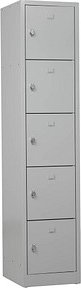 Gürkan Schließfachschrank lichtgrau 110079, 5 Schließfächer 41,0 x 45,0 x 190,0 cm