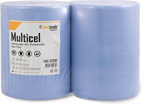 Industrade® Putztuchrollen Multicel 2-lagig blau, 1.000 Blätter, 2 Rollen