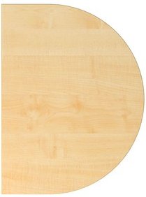 HAMMERBACHER Anbautisch höhenverstellbar Akandia ahorn, silber halbrund 60,0 x 80,0 x 65,5 - 82,5 cm