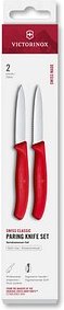 VICTORINOX Küchenmesser Swiss Classic silber, rot, Klinge: 8,0 cm, 2 St.